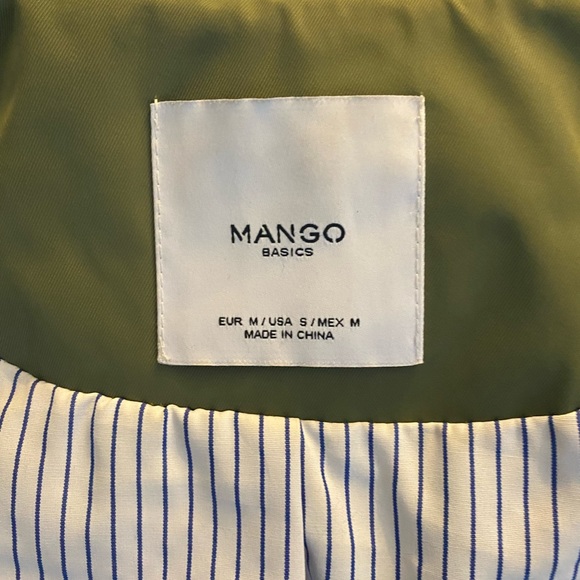 Mango, Sz US S, trench, water repellent olive green rain jacket - Picture 3 of 6